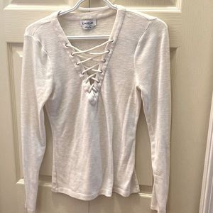 White long sleeved top.